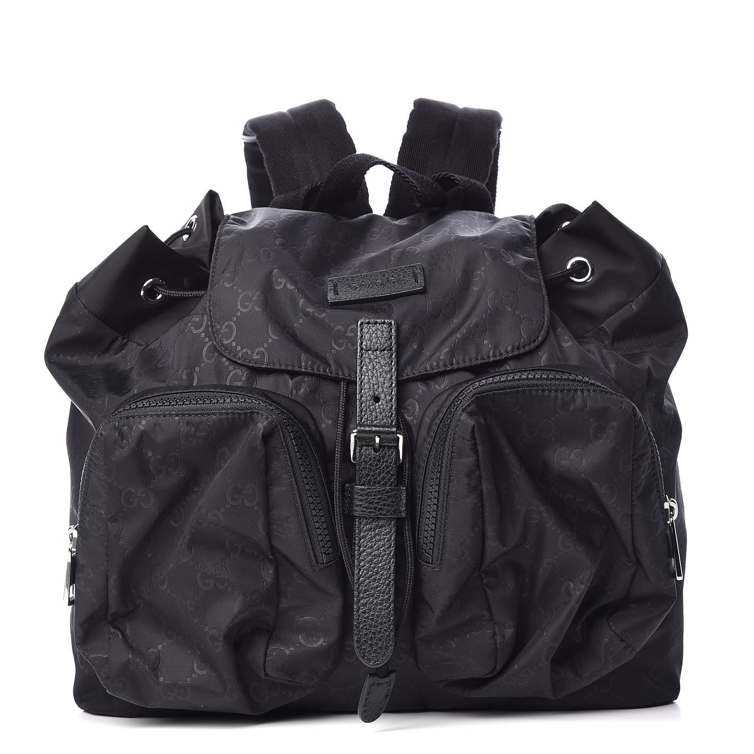 Gucci Nylon Monogram Small Single Buckle Backpack Black 1 of 10