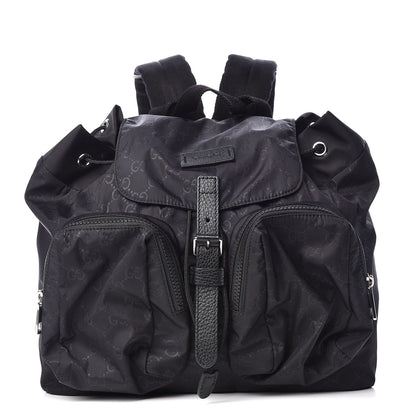 Gucci Nylon Monogram Small Single Buckle Backpack Black 1 of 10