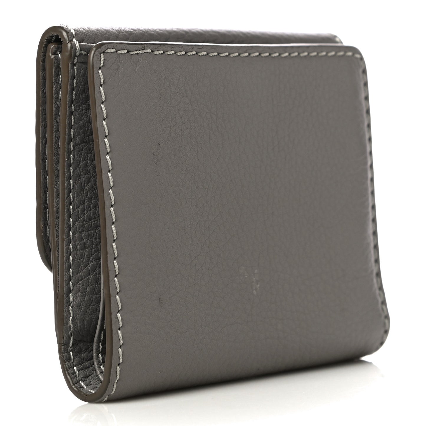 Grained Calfskin Marcie Square Wallet Cashmere Grey