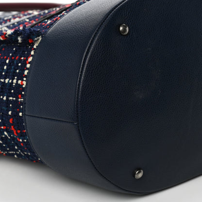 Chanel Tweed Crest Trip Backpack Navy Burgundy 9 of 11