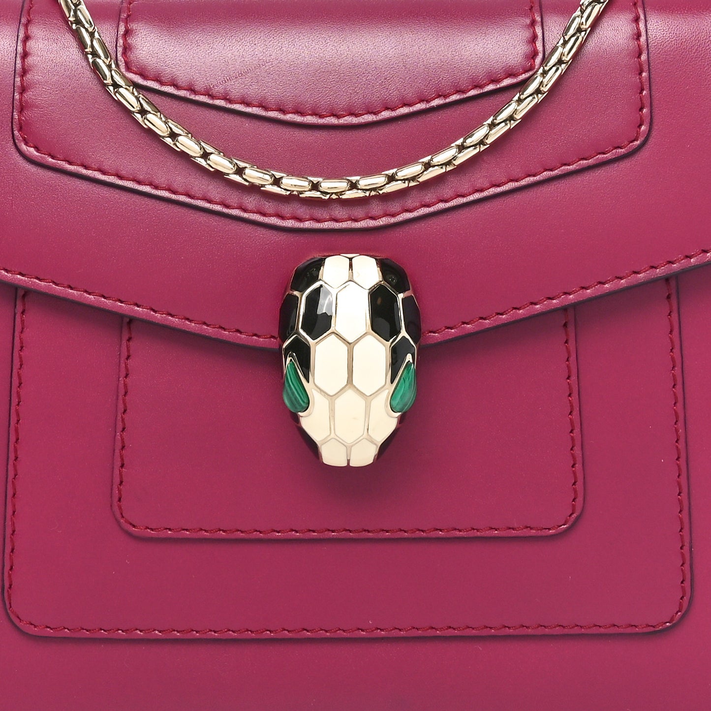 Calfskin Small Serpenti Forever Snake Strap Crossbody Bag Plum