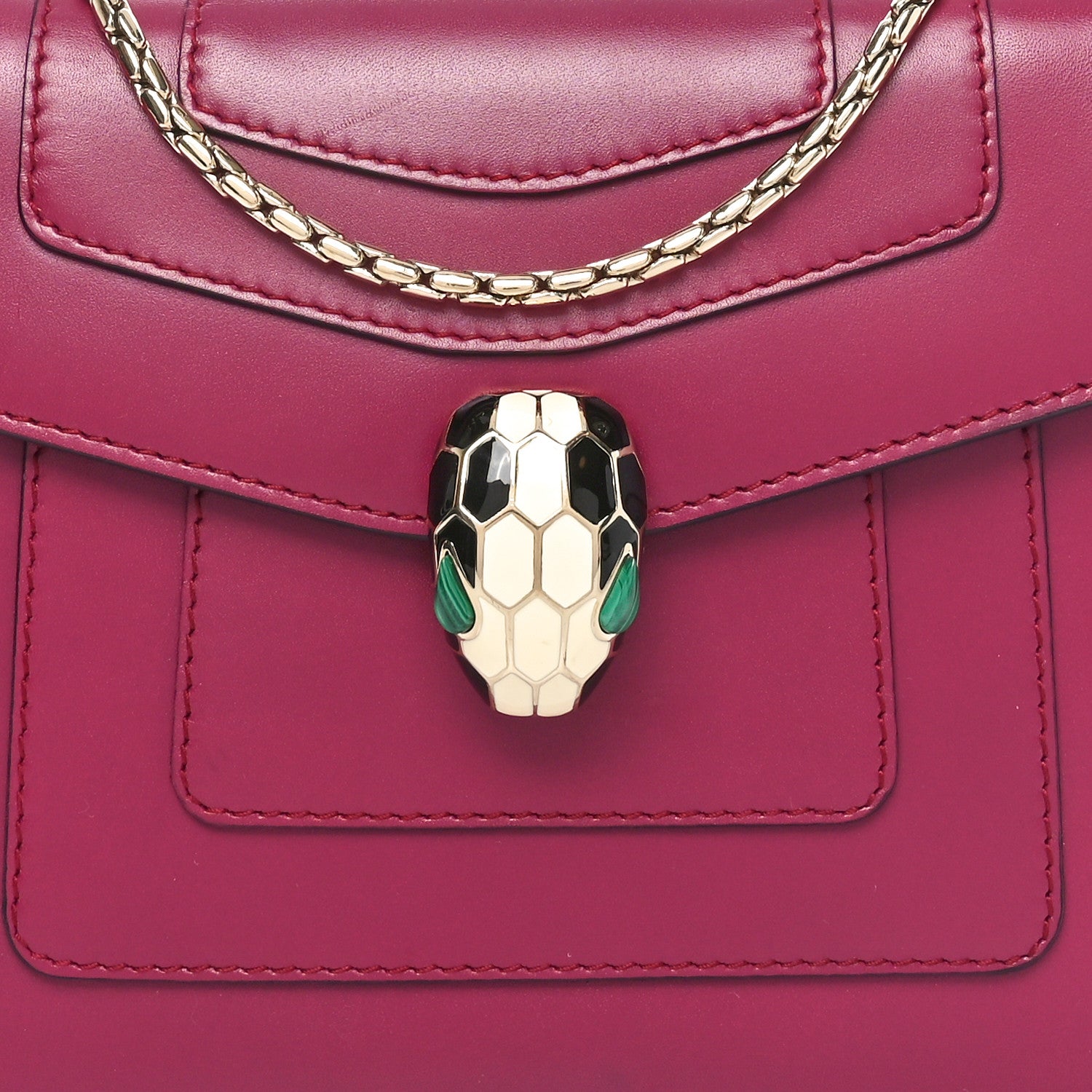 Bulgari Calfskin Small Serpenti Forever Snake Strap Crossbody Bag Plum 7 of 9