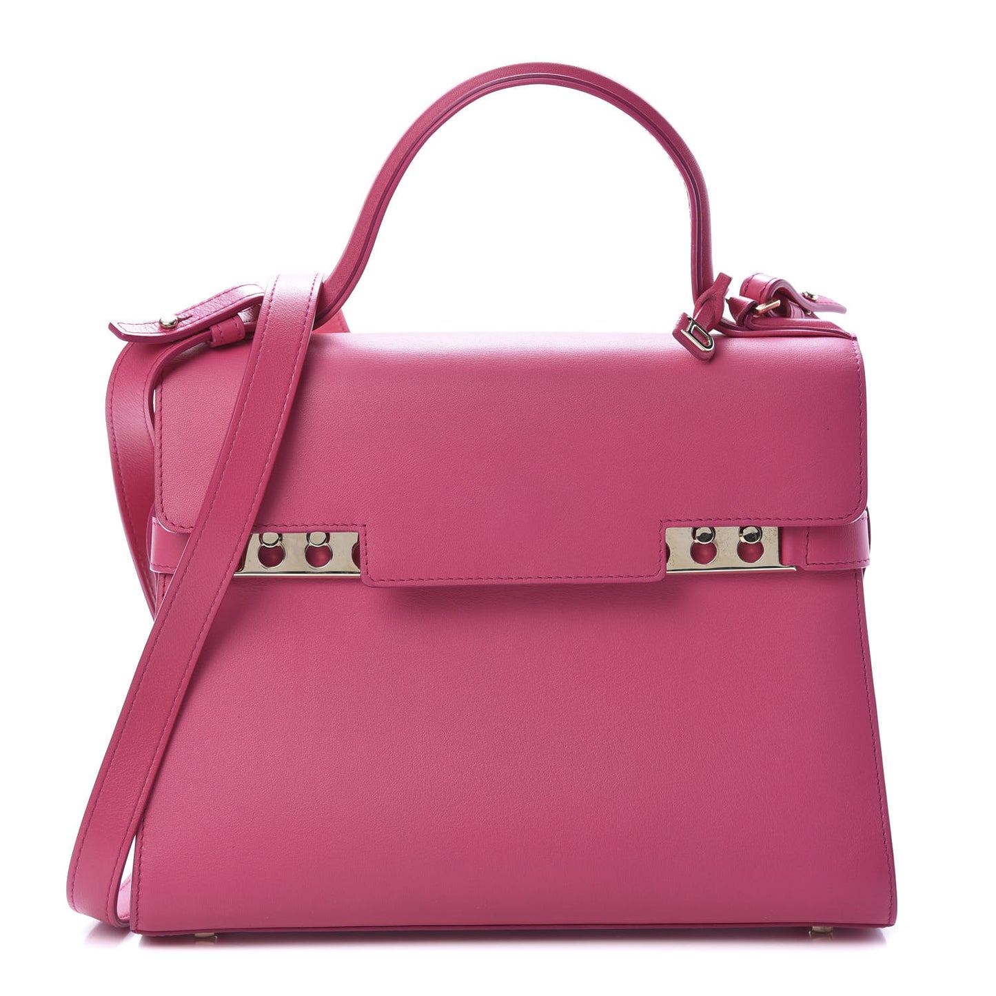 Calfskin MM Tempete Satchel Fuchsia