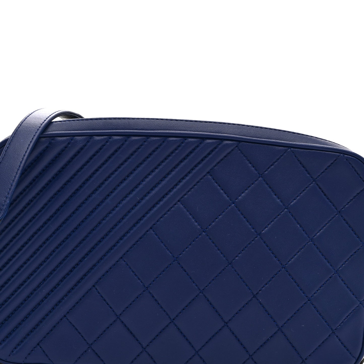 Lambskin Large Coco Boy Camera Case Blue