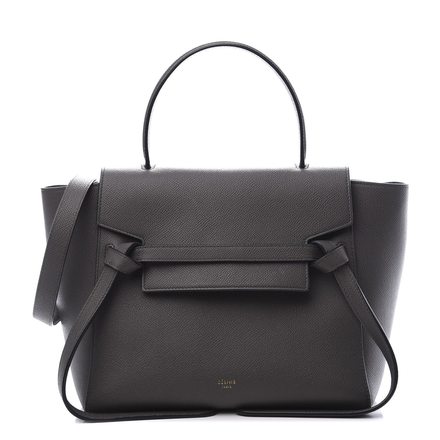 Baby Grained Calfskin Micro Belt Bag Grey