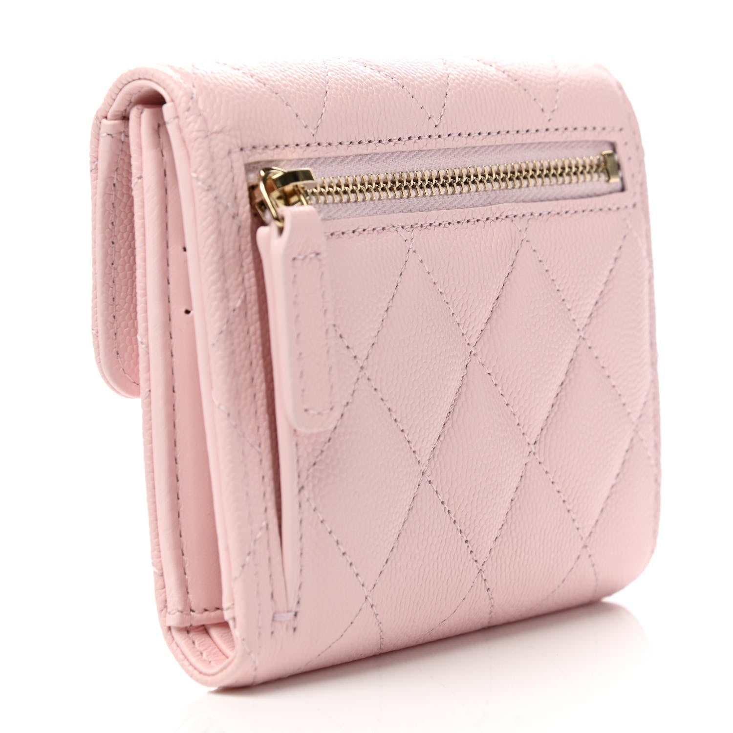 Chanel Caviar Quilted Compact Flap Wallet Light Pink 3 of 10