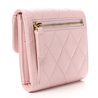 Chanel Caviar Quilted Compact Flap Wallet Light Pink 3 of 10