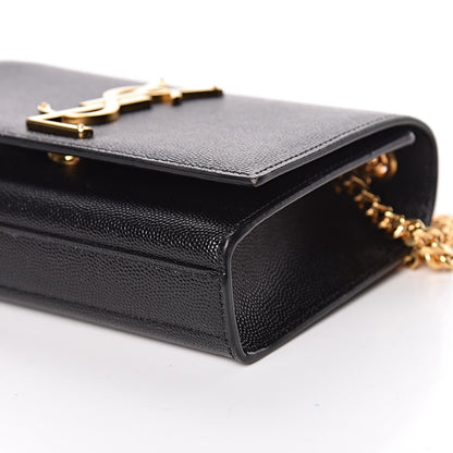 Saint Laurent Grain De Poudre Small Monogram Kate Satchel Black 8 of 11