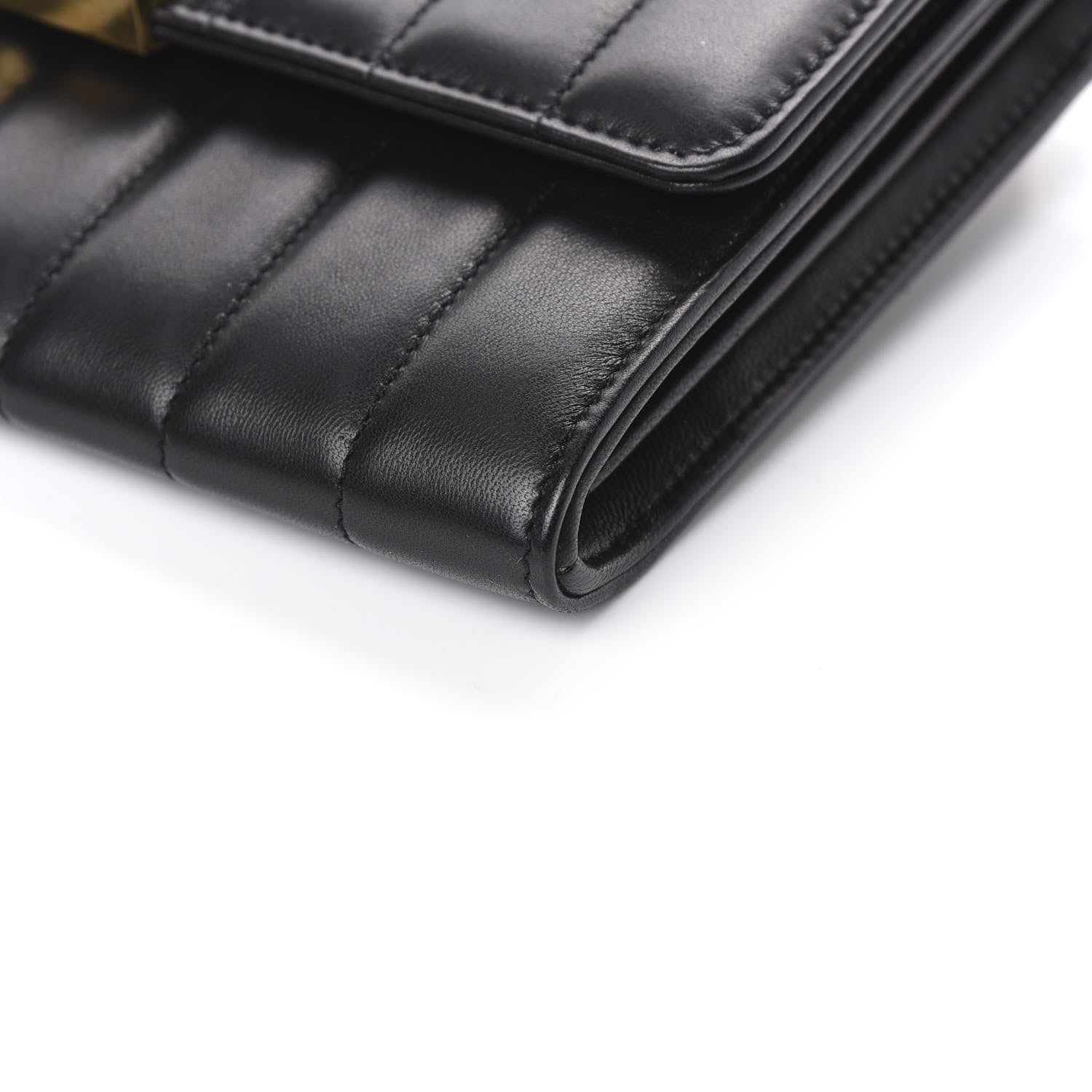 Saint Laurent Lambskin Matelasse Monogram Vicky Chain Wallet Black 9 of 11