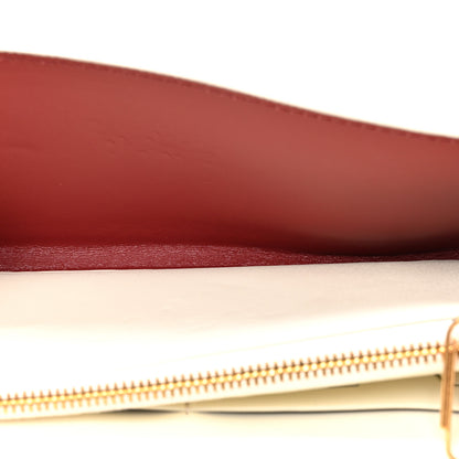 Off-White Calfskin Jitney Logo Flap Wallet On Chain White 5 of 15