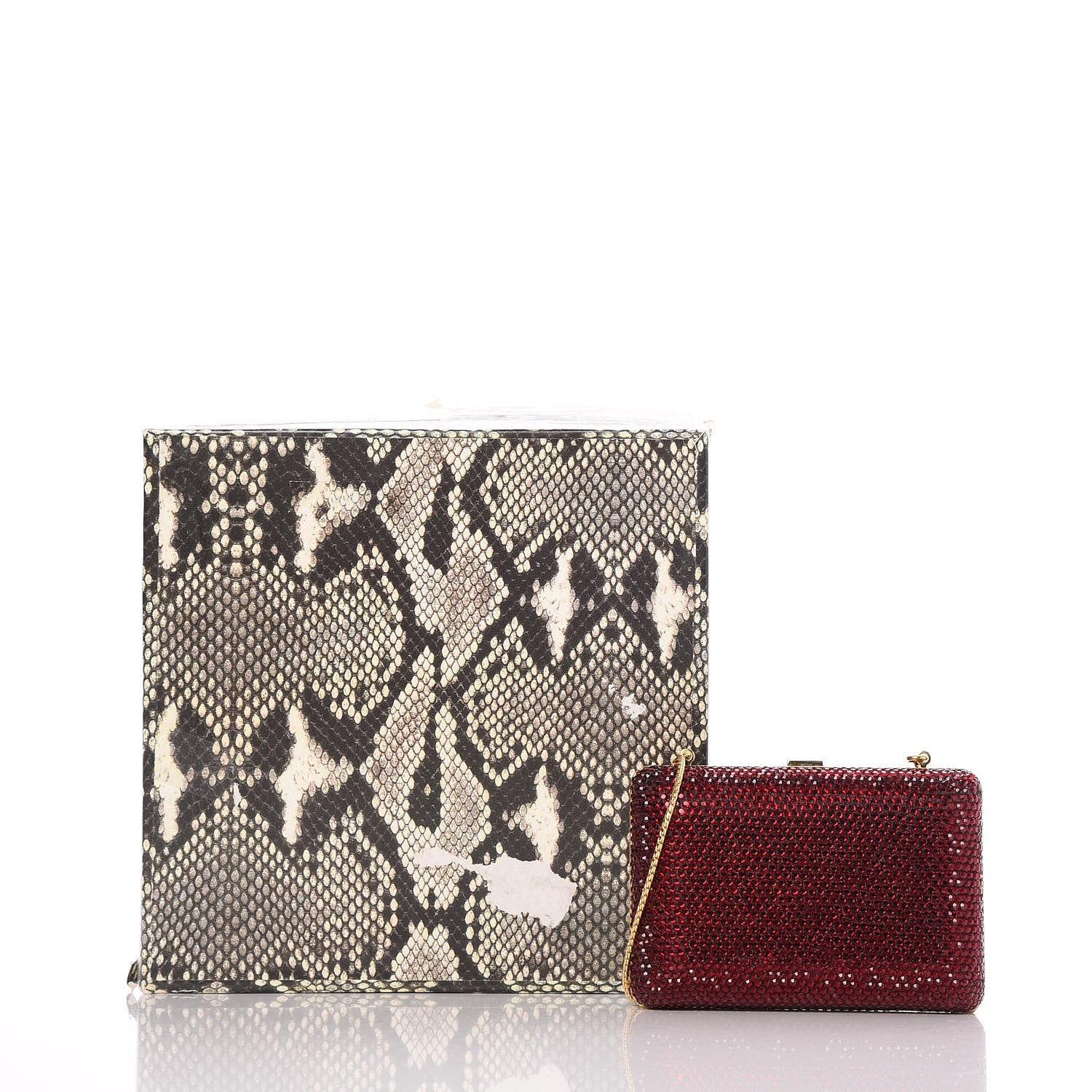 Judith Leiber Crystal Minaudiere Clutch Red 9 of 9