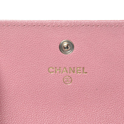 Chanel Iridescent Caviar Quilted Boy Card Holder Wallet Light Pink 6 of 9