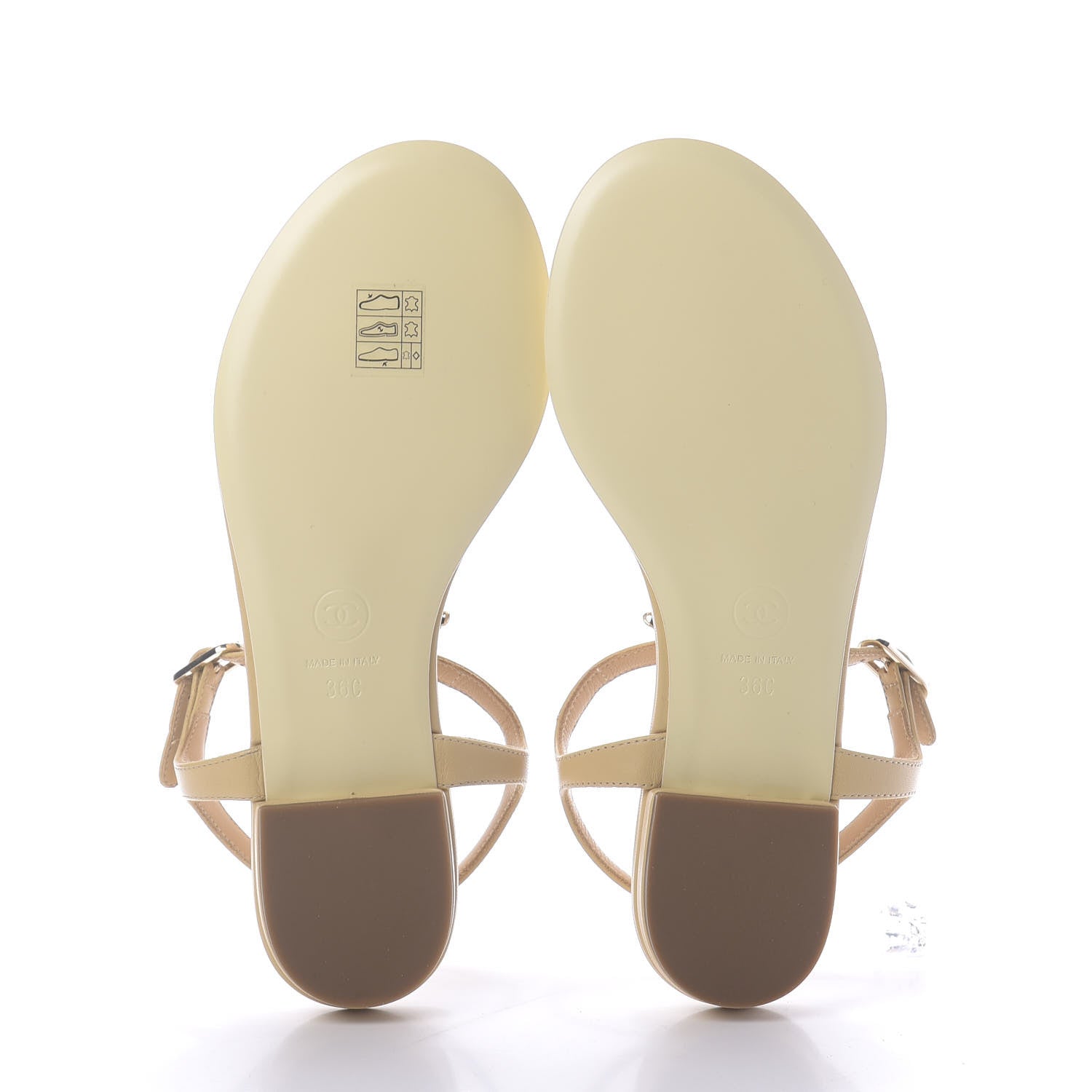 Chanel Lambskin CC Chain Thong Sandals 36 Beige 5 of 10