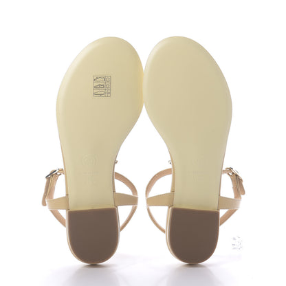 Chanel Lambskin CC Chain Thong Sandals 36 Beige 5 of 10
