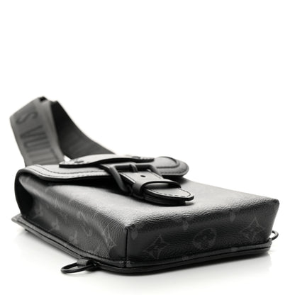 Louis Vuitton Monogram Eclipse Saumur Slingbag Black 4 of 10