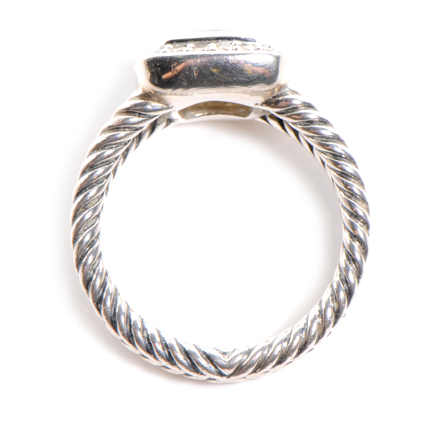 Sterling Silver Diamond Morganite 7mm Petite Albion Ring 54 7