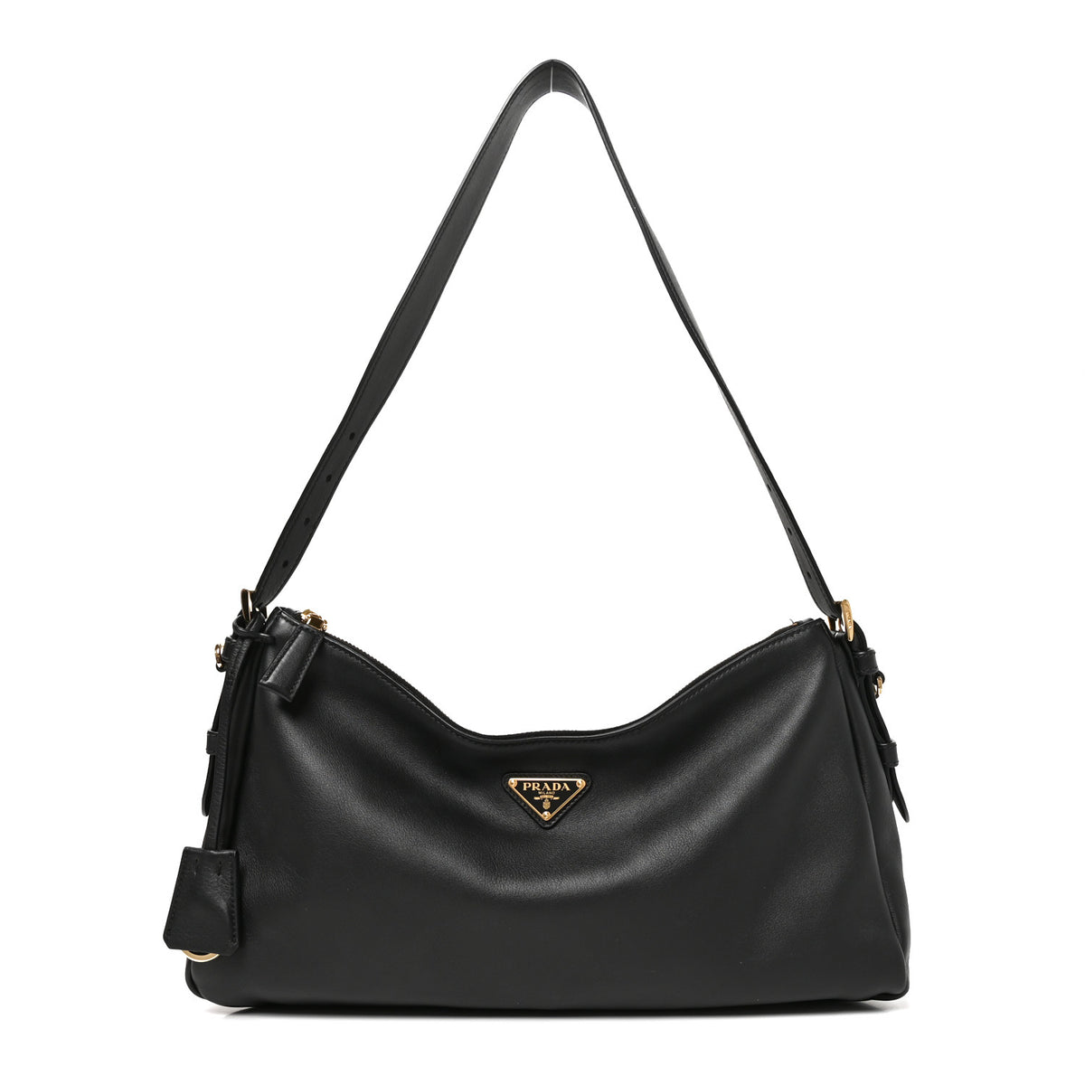 Soft Calfskin Large Aimée Shoulder Bag Black