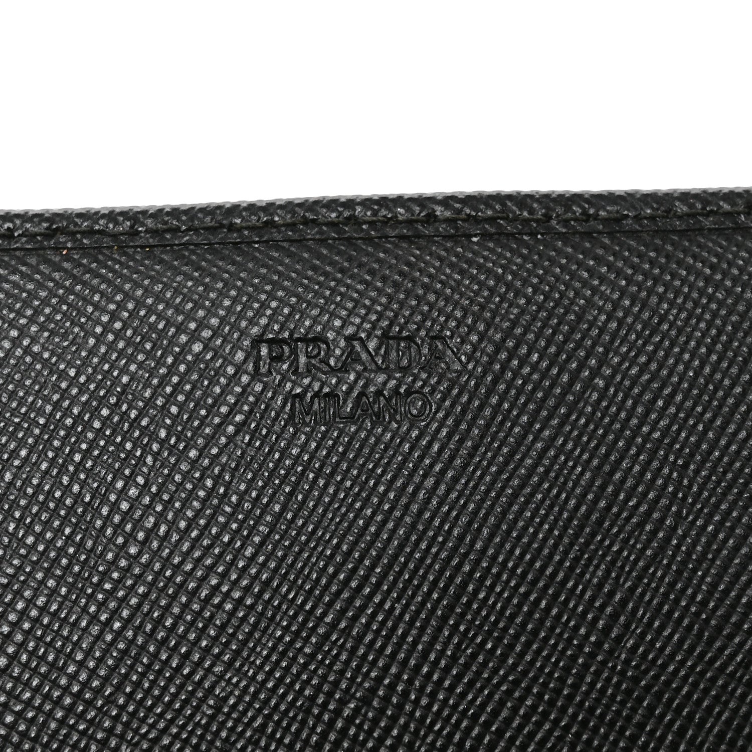 Prada Saffiano Metal Oro Chain Wallet Black 6 of 9
