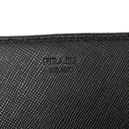 Prada Saffiano Metal Oro Chain Wallet Black 6 of 9