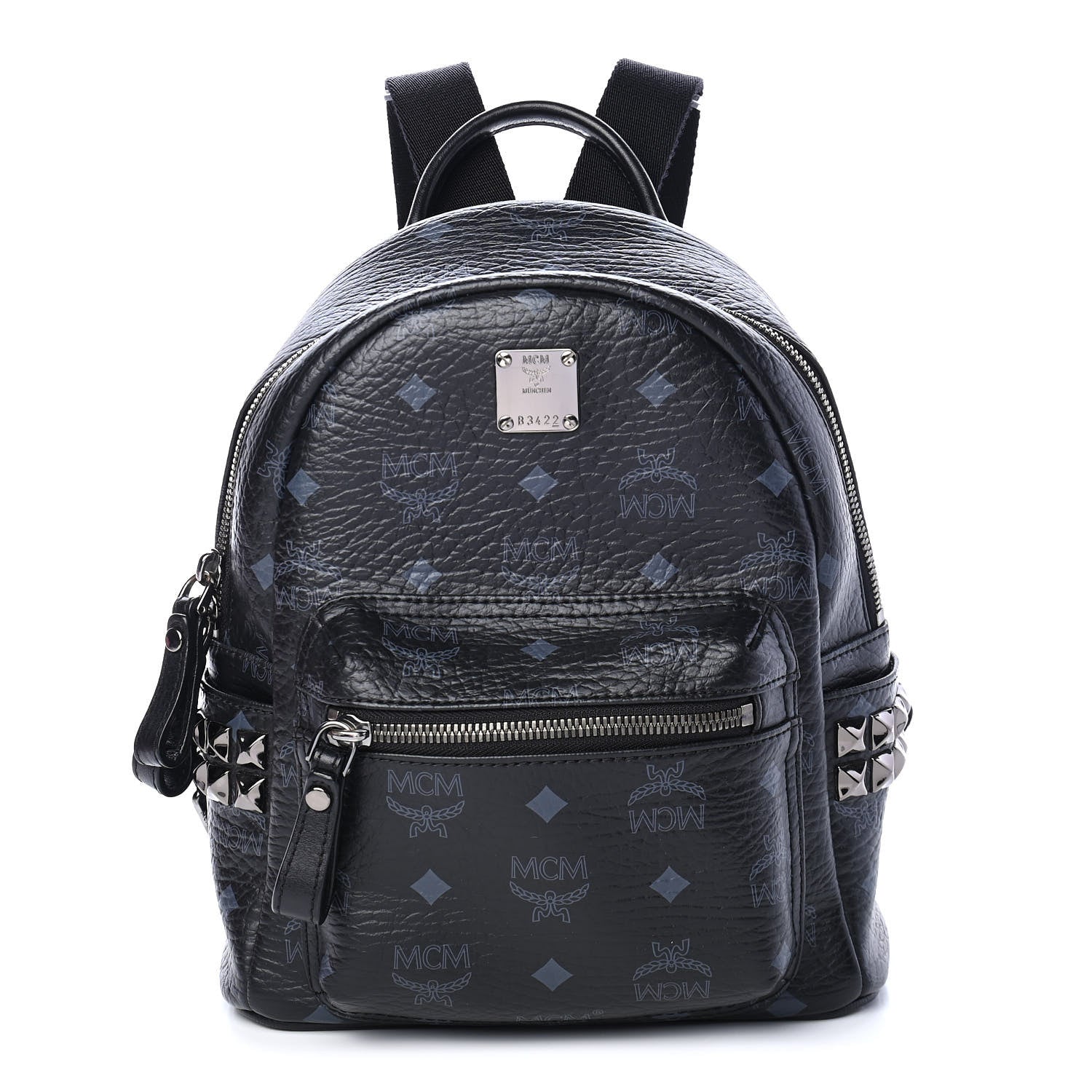 MCM Visetos Side Stud Mini Stark Backpack Black 1 of 10