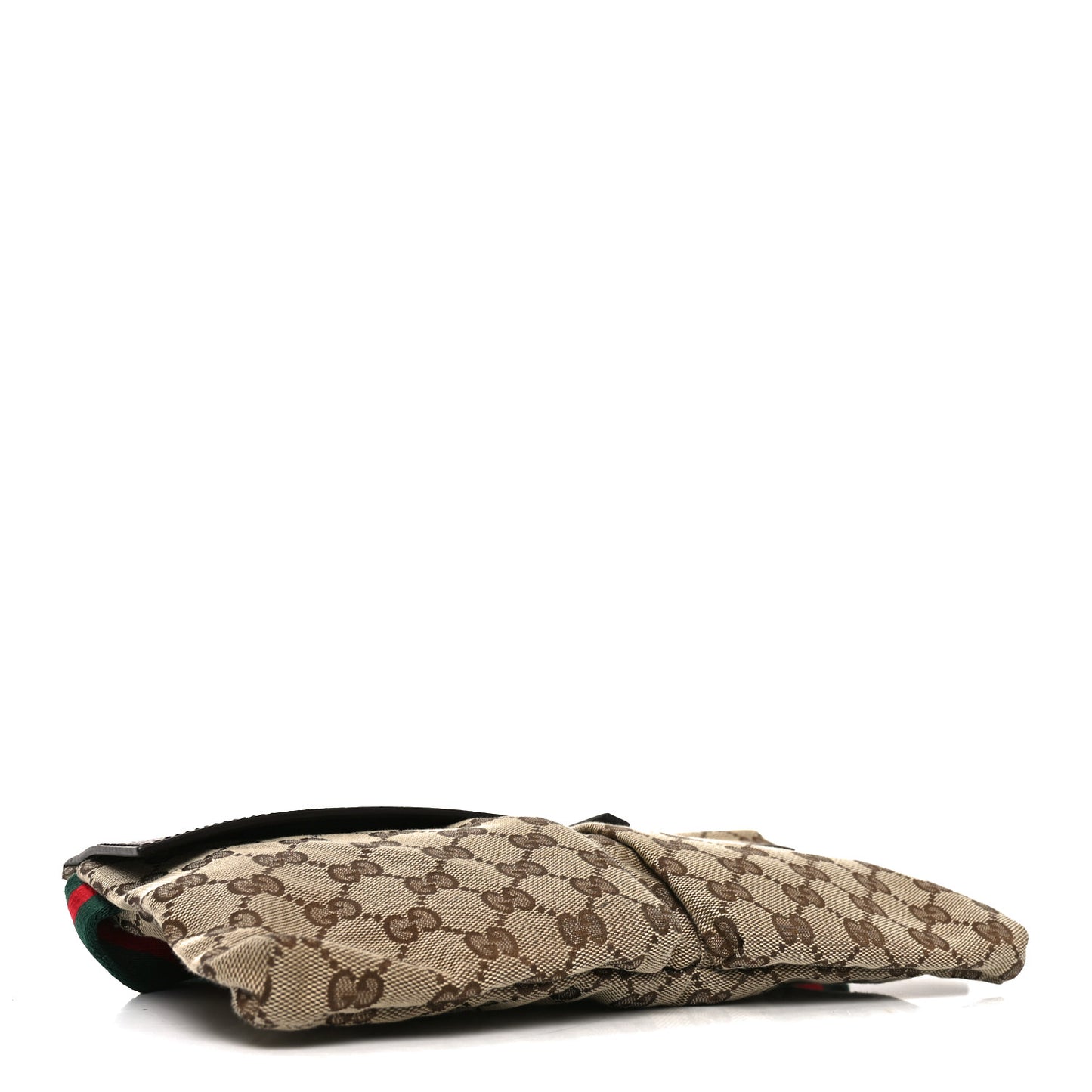 GG Monogram Web Double Pocket Belt Bag Dark Brown