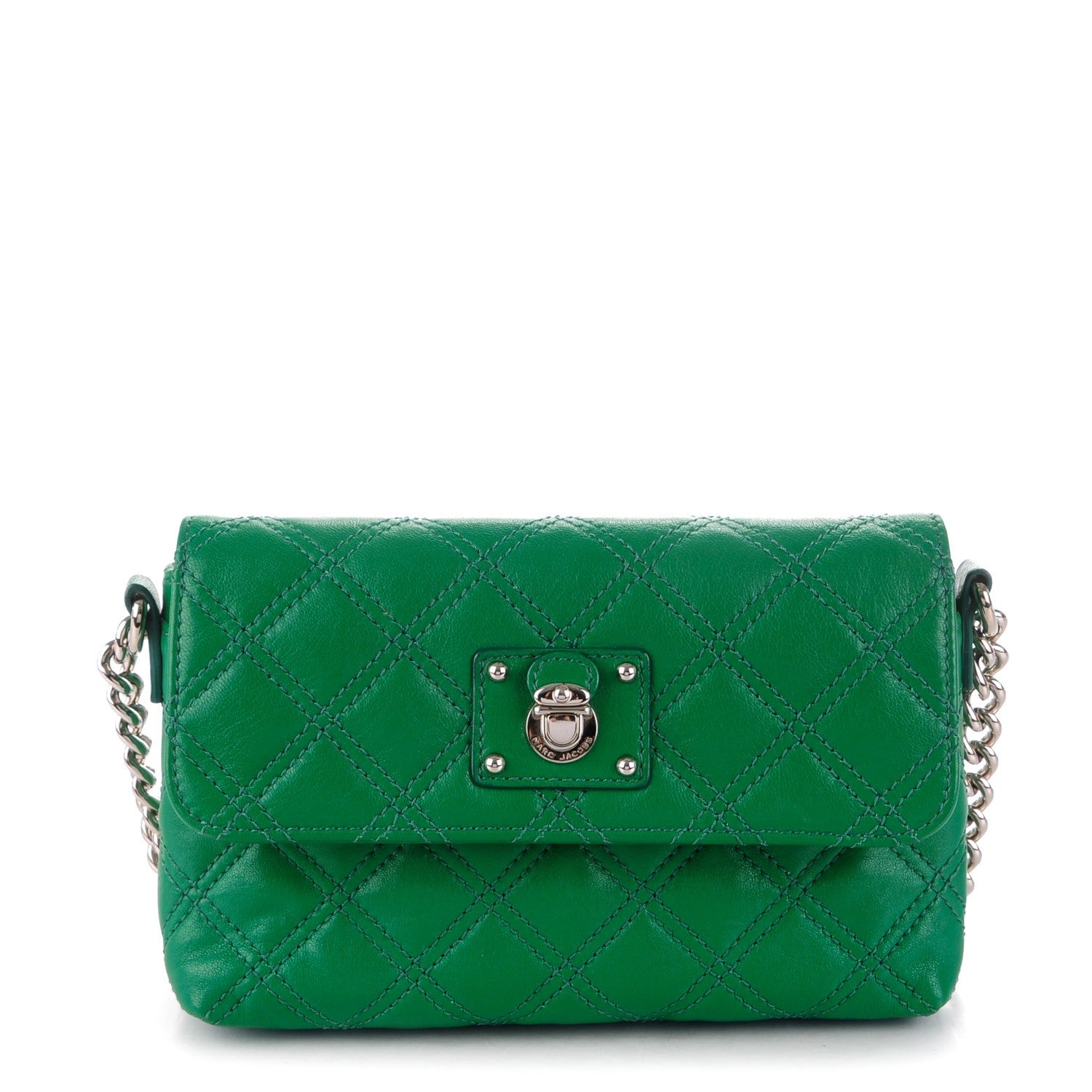 Marc Jacobs Lambskin Quilted The Small Single Flap Green 1 of 8