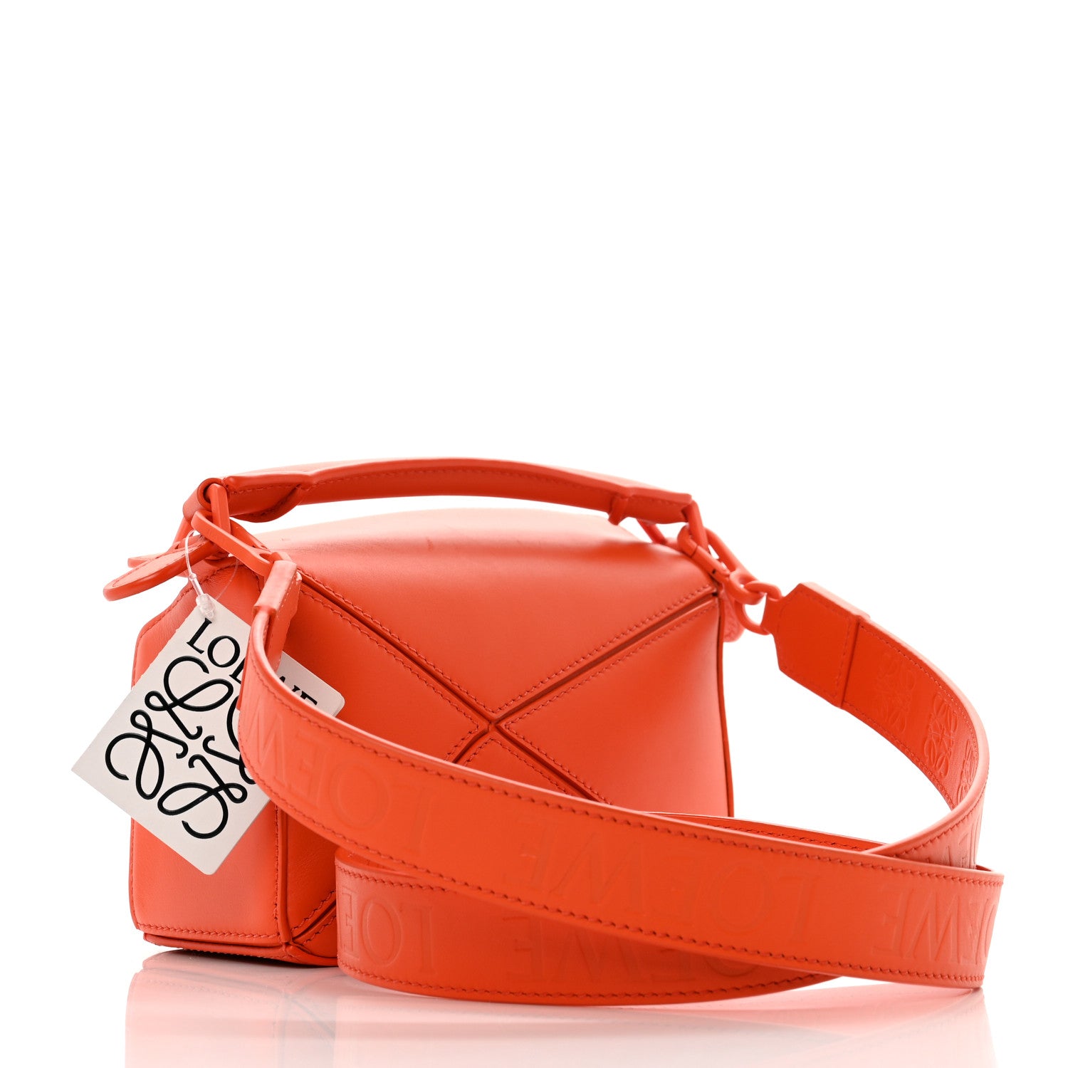 Loewe Satin Calfskin Mini Puzzle Bag Orange 3 of 9