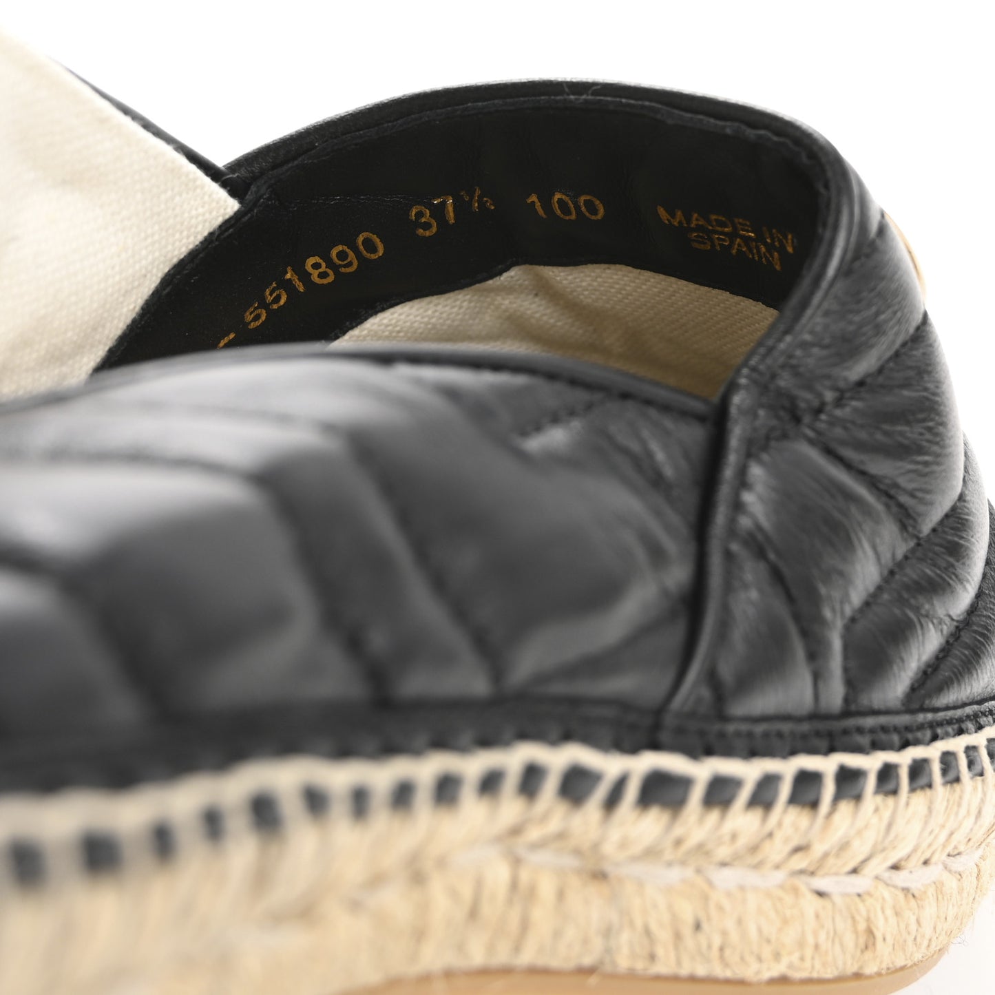 Nappa Matelasse GG Marmont Espadrilles 37.5 Black