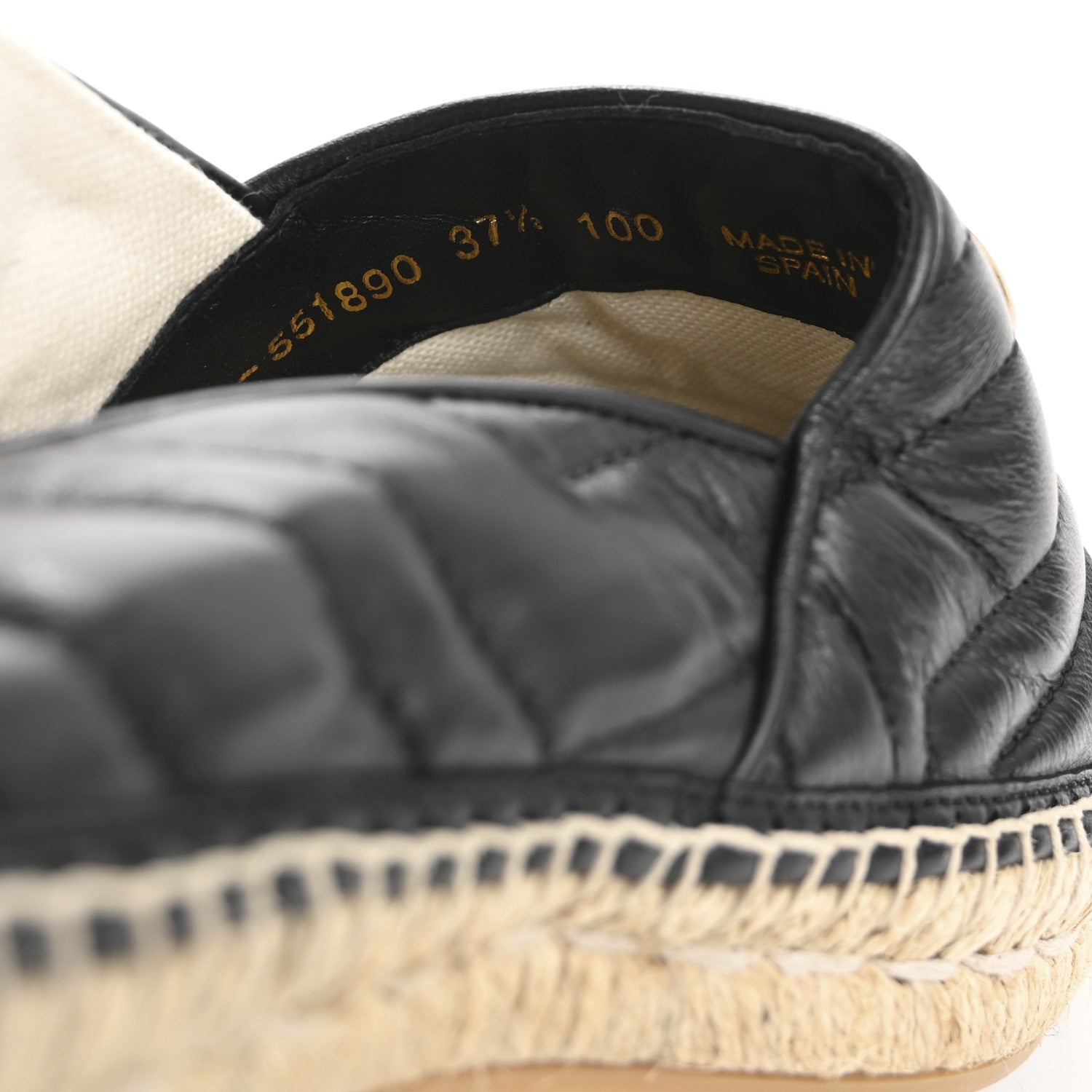 Gucci Nappa Matelasse GG Marmont Espadrilles 37.5 Black 9 of 11