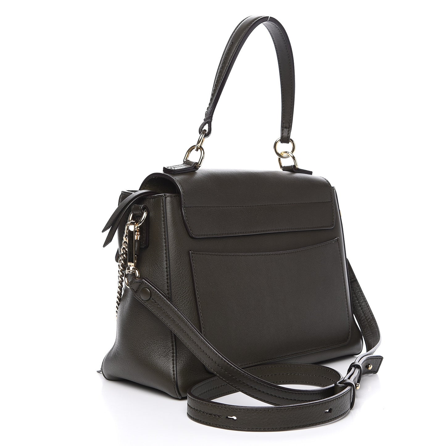 Calfskin Small Faye Day Shoulder Bag Deep Forest