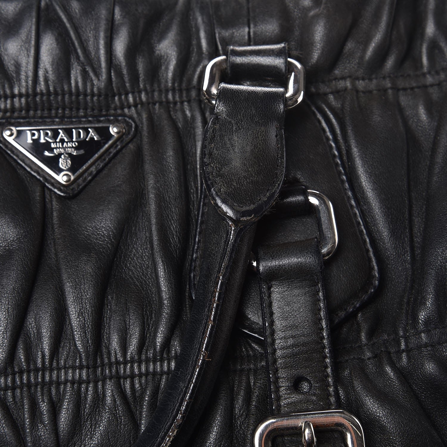 Prada Nappa Gaufre Shopping Satchel Black 17 of 20