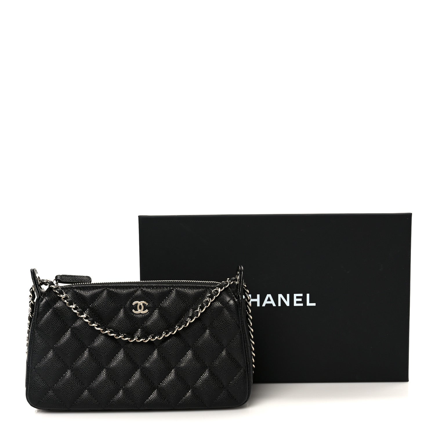 Chanel Caviar Quilted Purse With Chain Black 11 of 11