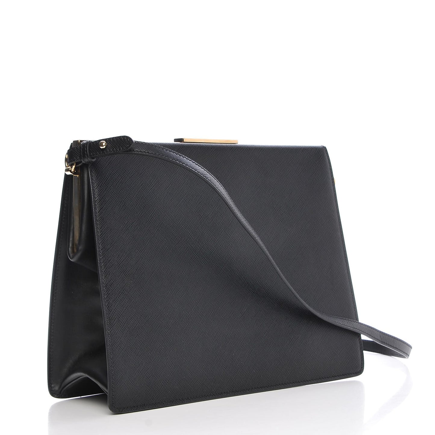 Saffiano City Calf Light Frame Bag Nero Black