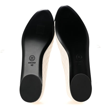 Chanel Lambskin Quilted Mary Jane Flats 40 White Black 6 of 9