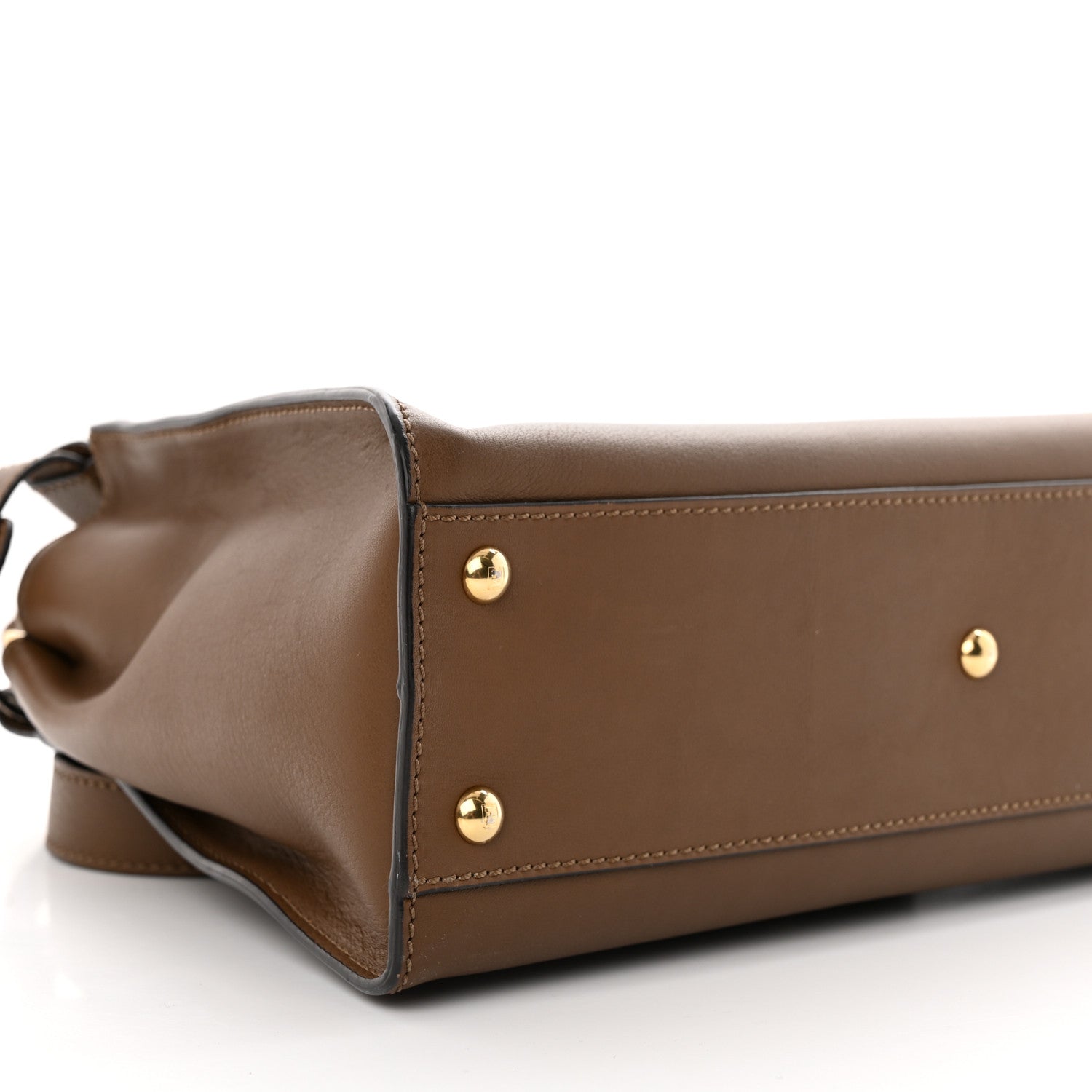 Fendi Vitello Seta Fabric Jacquard Pequin Medium Peekaboo Iconic Satchel Foresta Tobacco 9 of 11