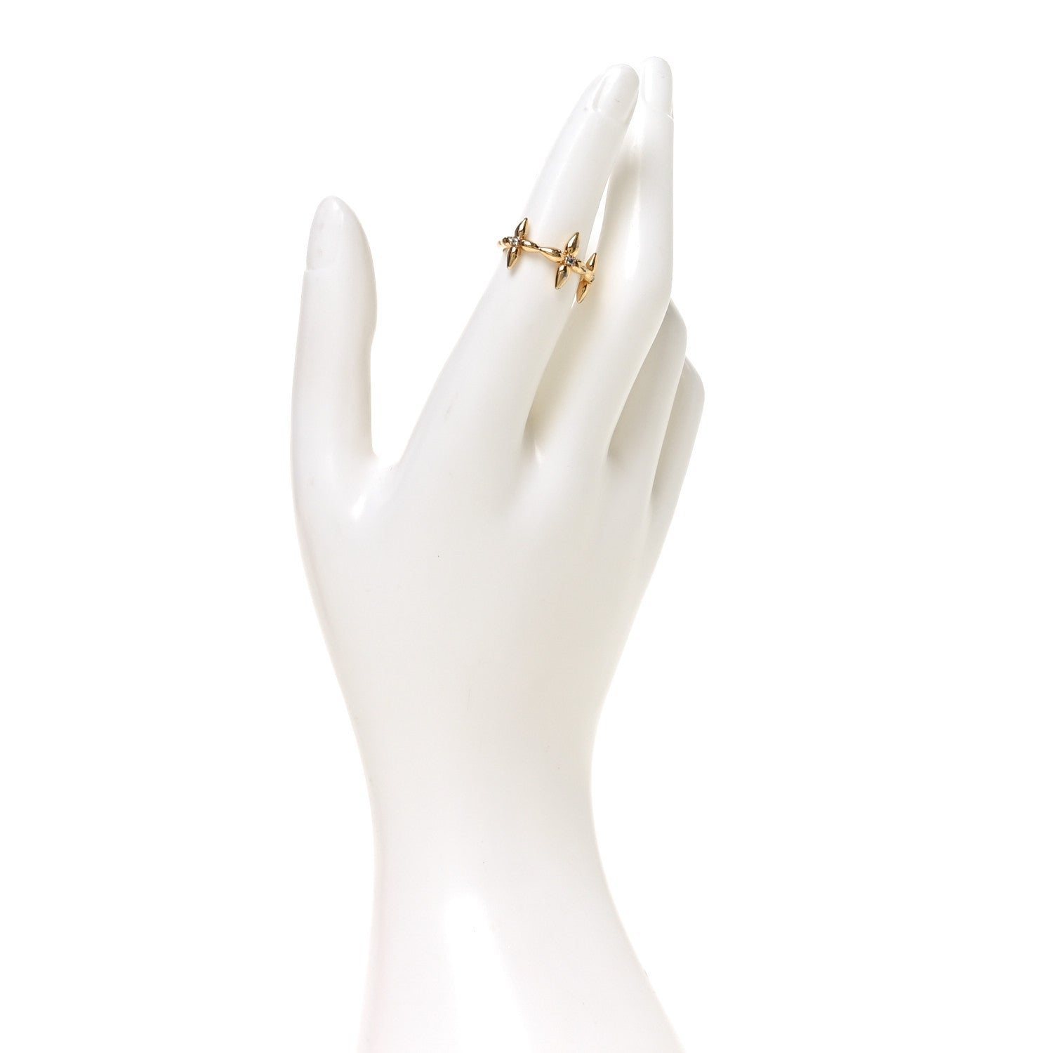 Louis Vuitton Metal Louisette Signature Ring S Gold 2 of 5