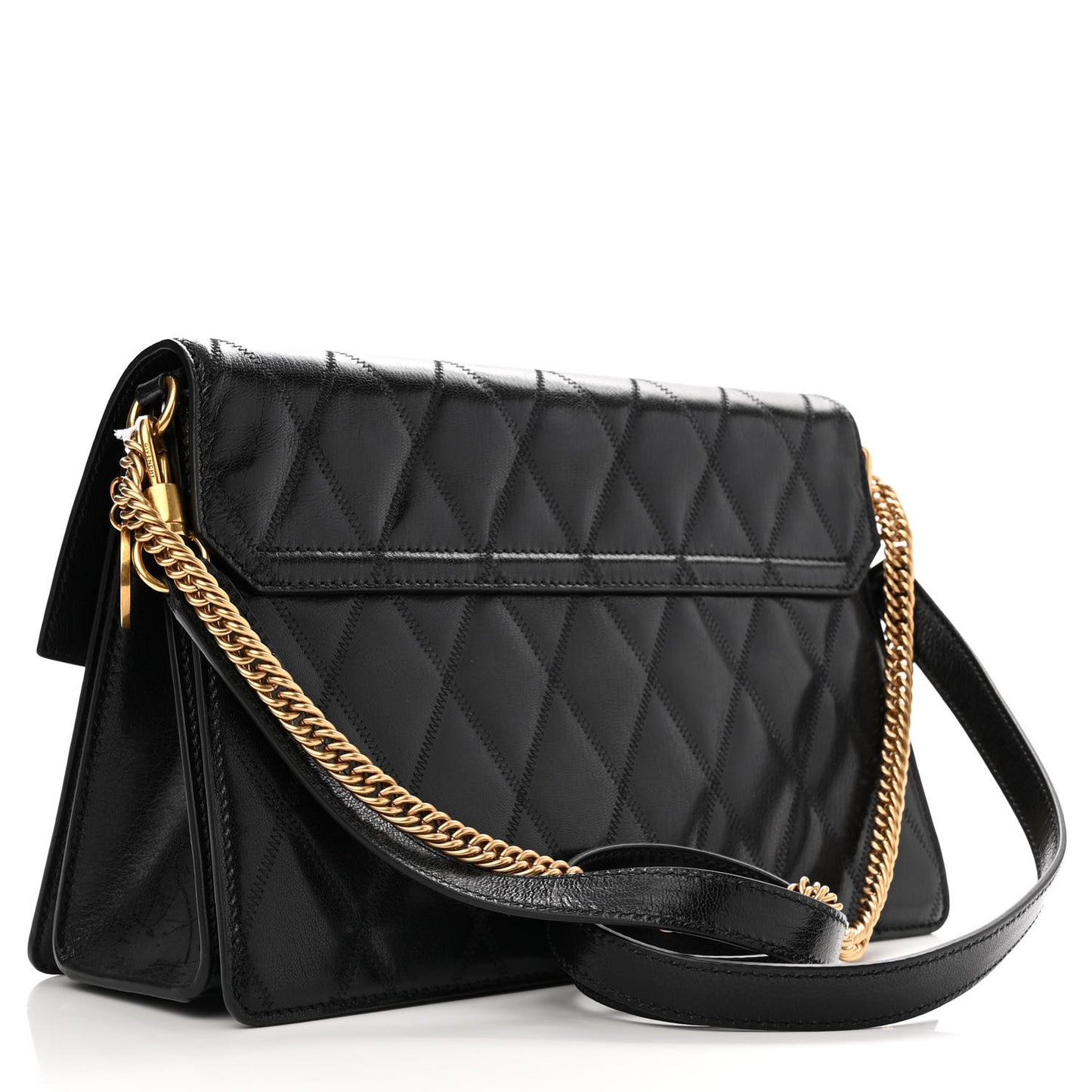 Goatskin Quilted Medium GV3 Shoulder Bag Black