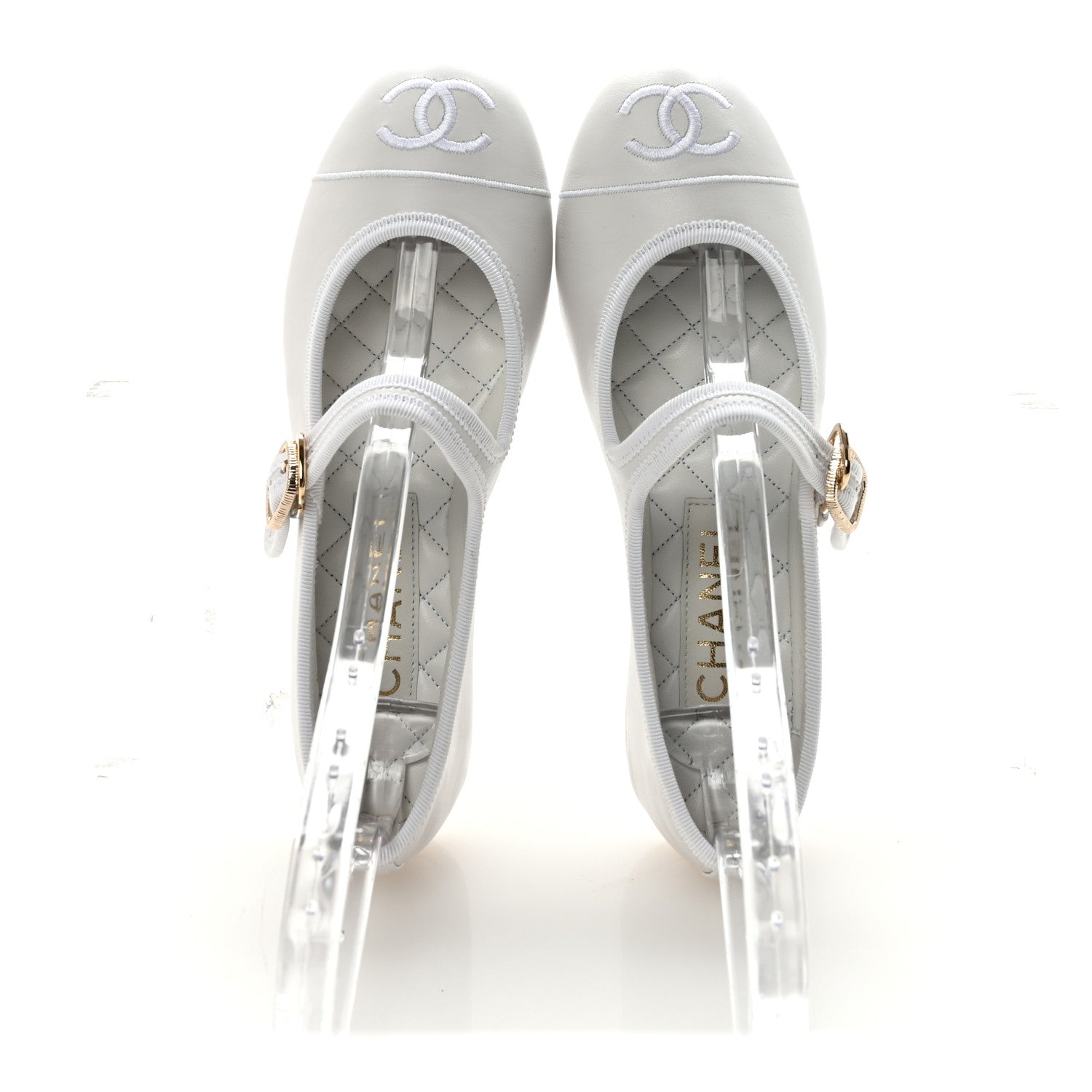 Chanel Lambskin Mary Jane Flats 36 White 2 of 11