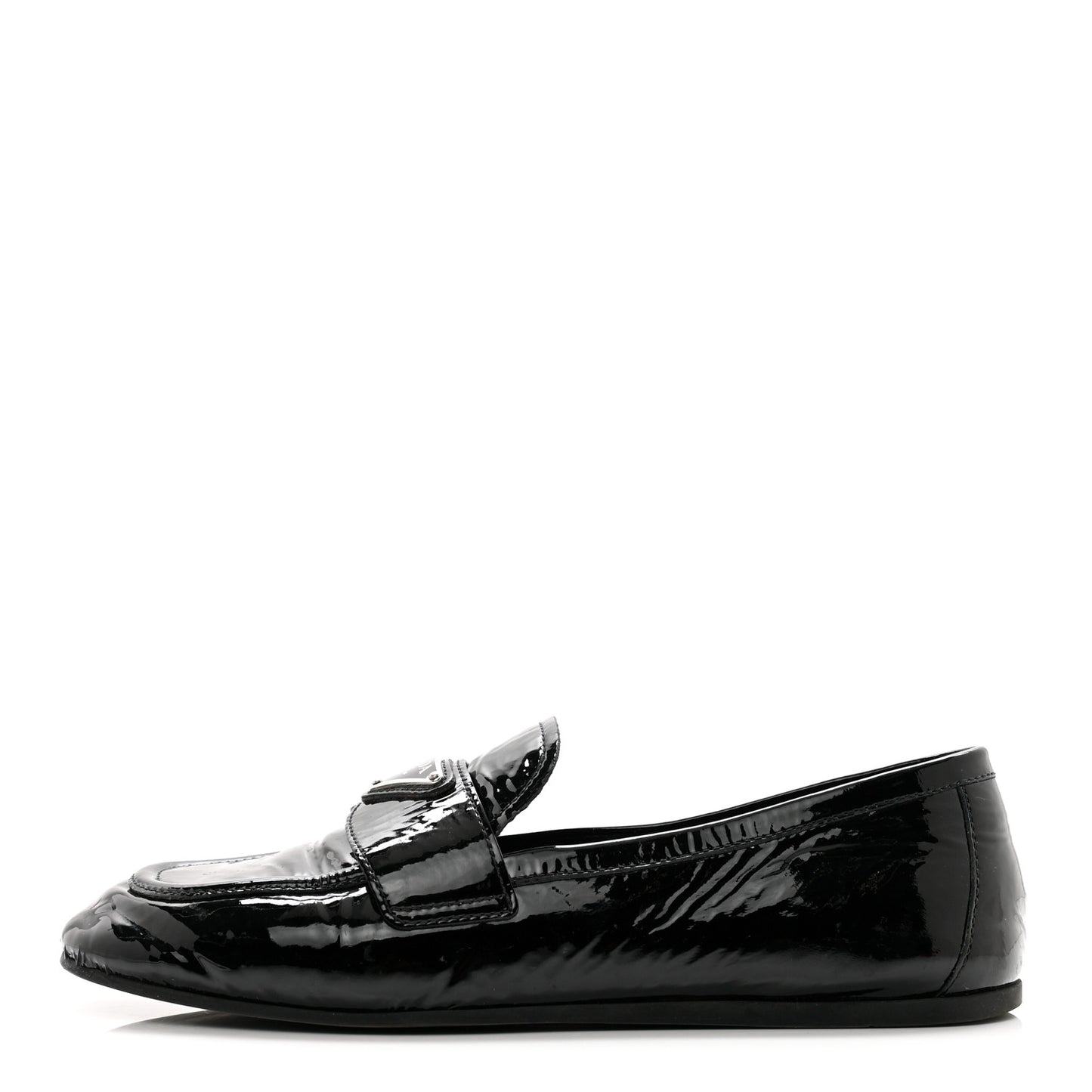 Naplak Metal Triangle Logo Loafers 38 Black