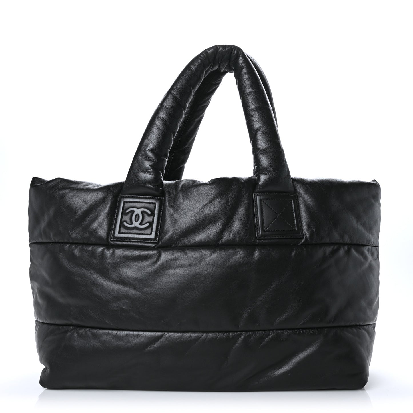 Lambskin Quilted Medium Coco Cocoon Reversible Tote Black