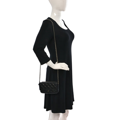 Chanel Caviar Quilted Flap Phone Holder With Chain Black 2 of 9