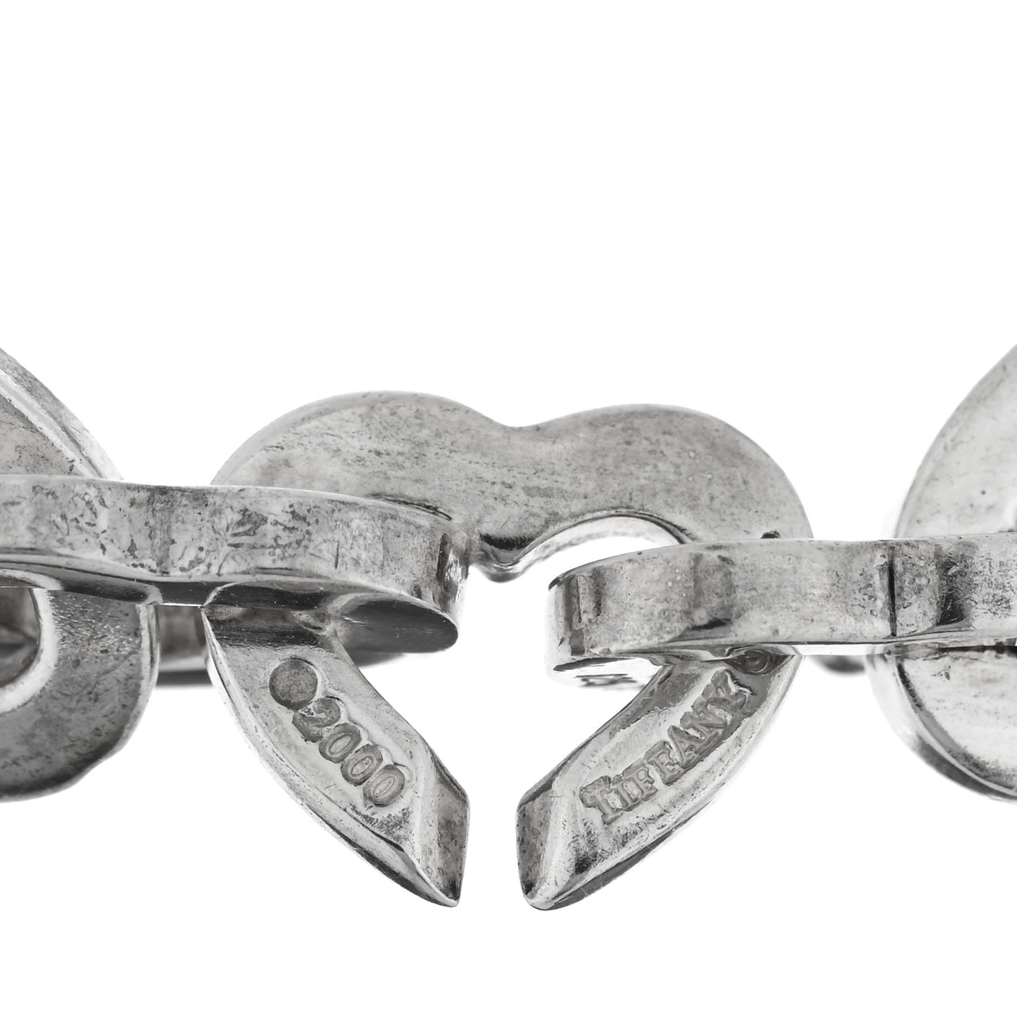 Sterling Silver 18K Yellow Gold Heart Links Bracelet
