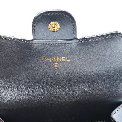 Chanel Metallic Lambskin Quilted Flap Card Holder Blue 6 of 9