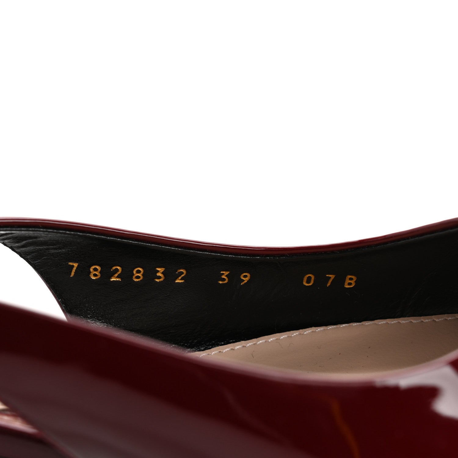 Gucci Patent Signoria 35mm Slingback Pumps 39 Rosso Ancora 9 of 10
