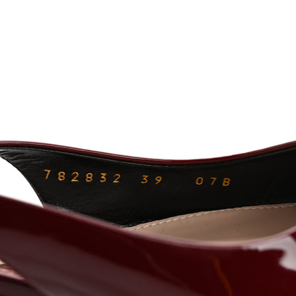 Gucci Patent Signoria 35mm Slingback Pumps 39 Rosso Ancora 9 of 10