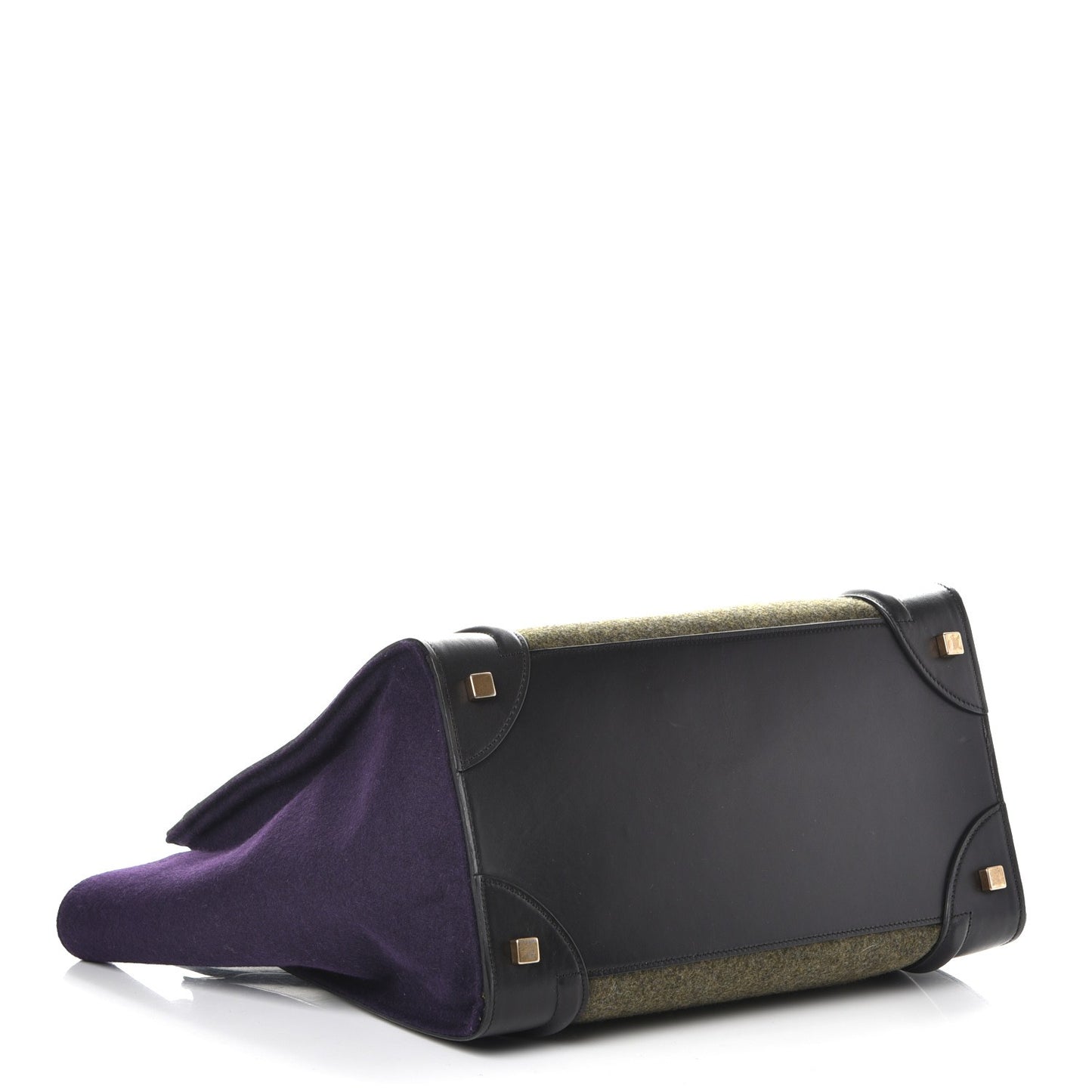 Smooth Calfskin Felt Mini Tri-Color Luggage Khaki