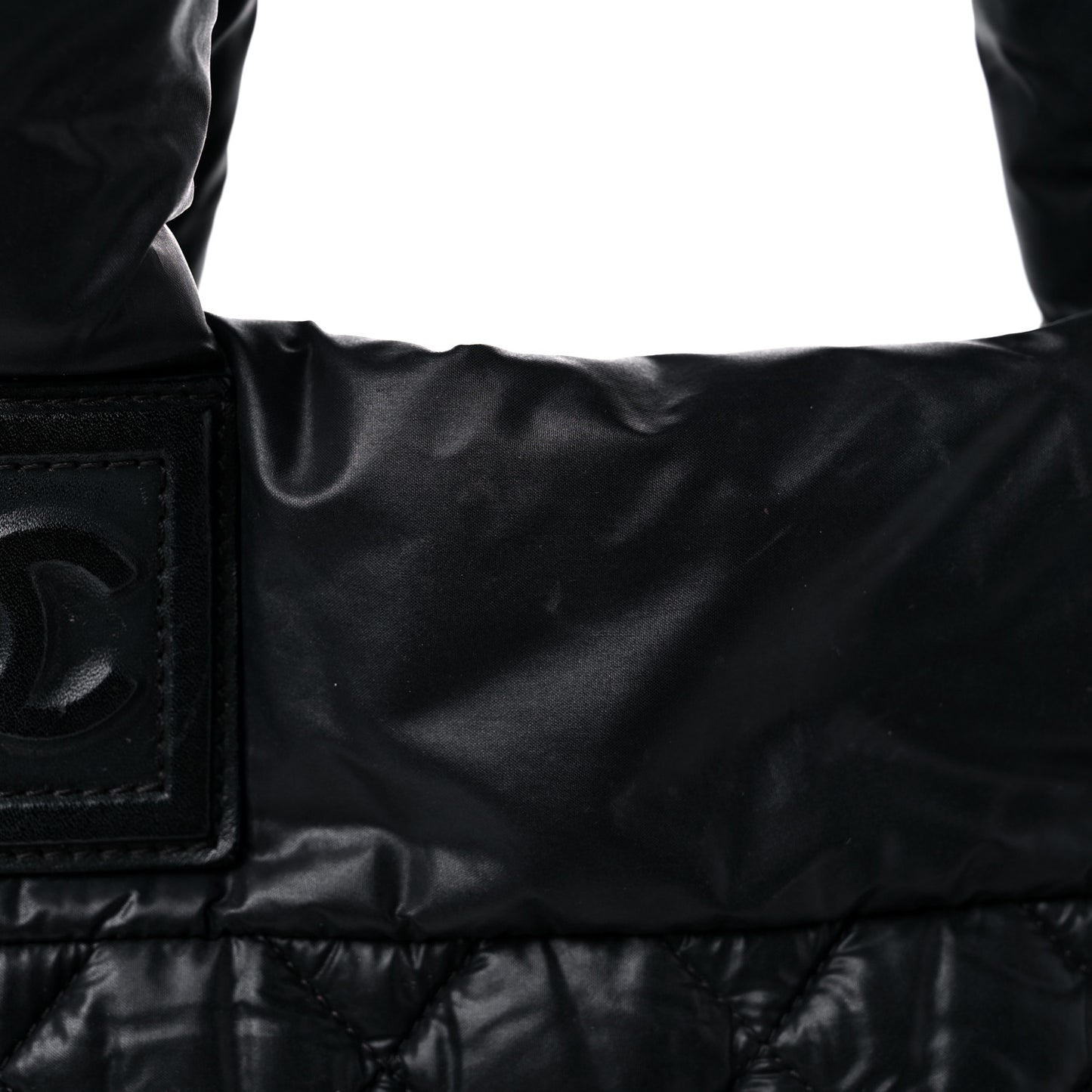 Nylon Quilted Large Coco Cocoon Tote Black