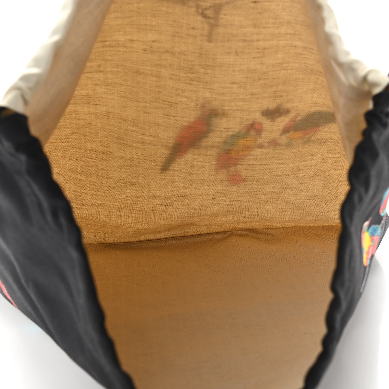 Loewe Canvas Parrot Paula's Ibiza Drawstring Pouch Black Ecru 5 of 7