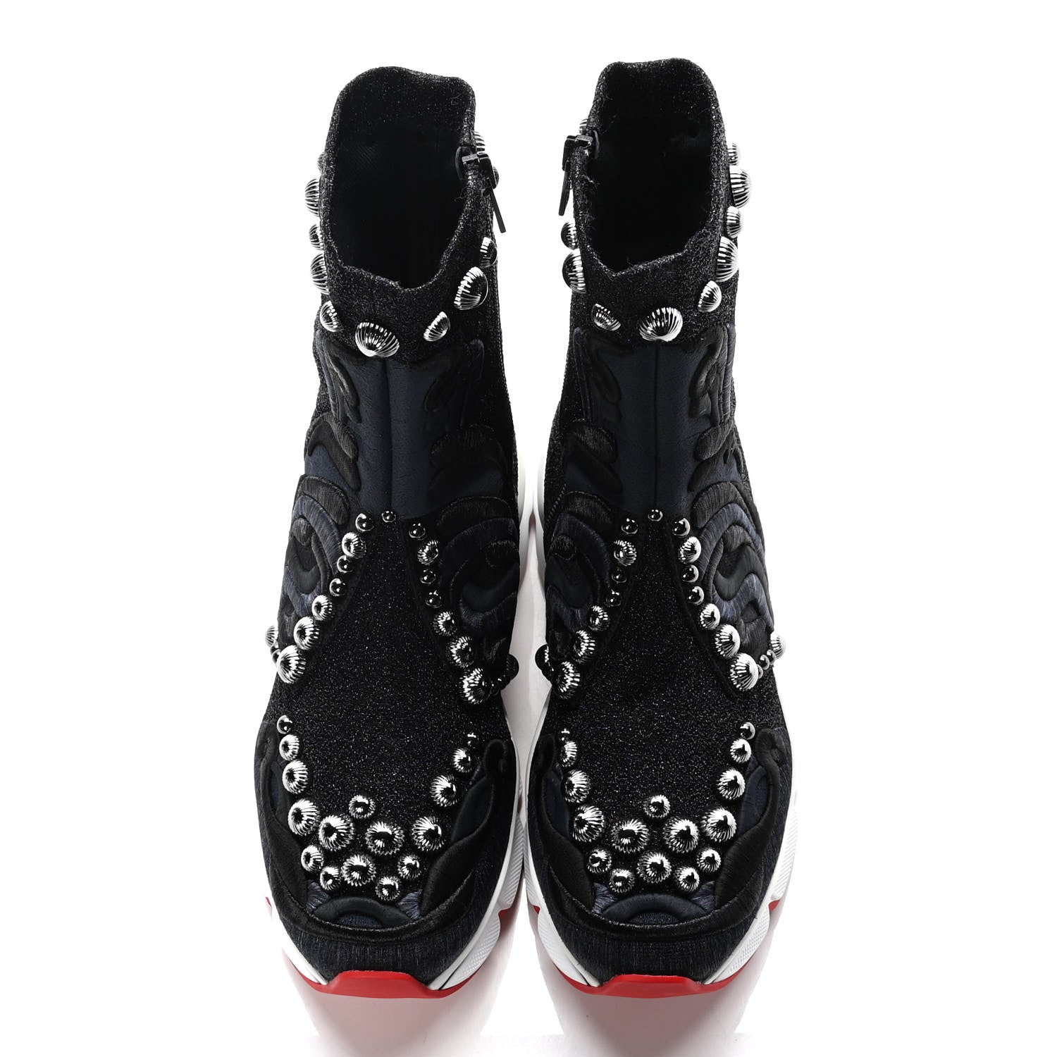 Christian Louboutin Flat Metallic Spikes Go Jigme Go Sneakers 38 Version Black 5 of 9