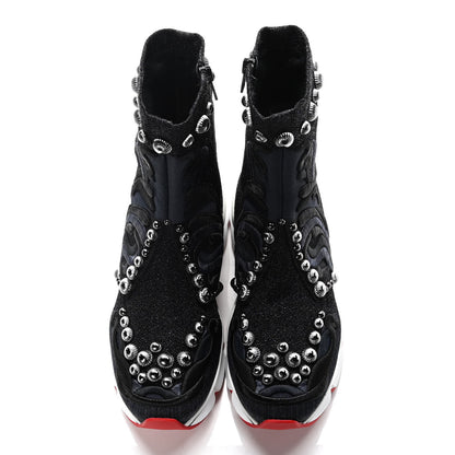Christian Louboutin Flat Metallic Spikes Go Jigme Go Sneakers 38 Version Black 5 of 9